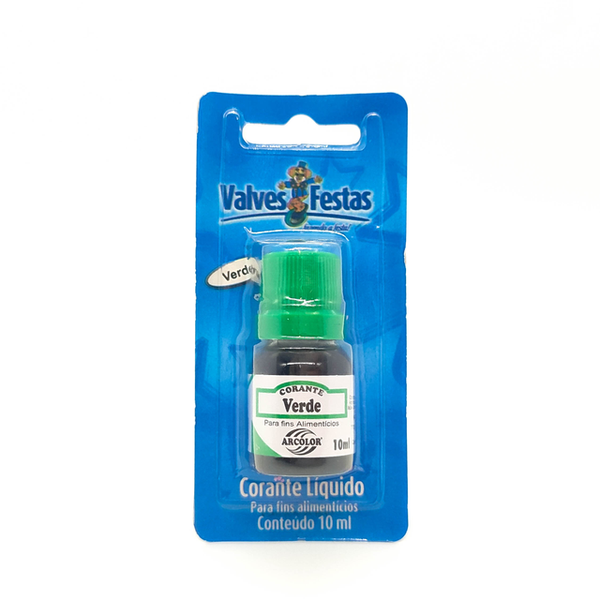 CORANTE LIQ VALVES FESTAS VERDE 10ML