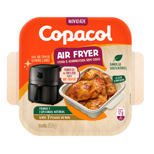 Coxa e Sobrecoxa Air Fryer Copacol 500g Bandeja Congelado