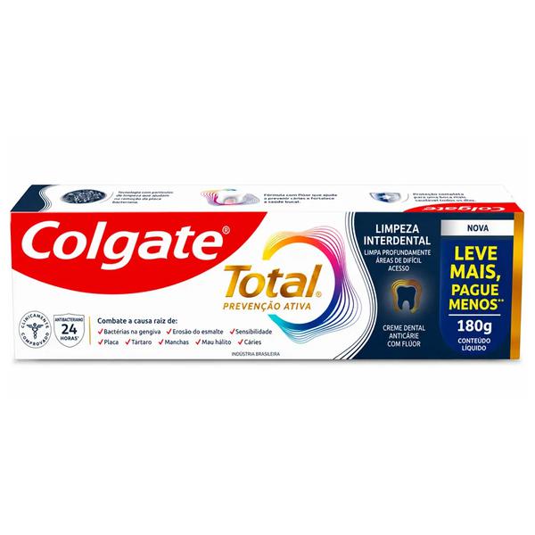 CREME DENTAL COLGATE TOTAL PREVENÇÃO ATIVA 180G