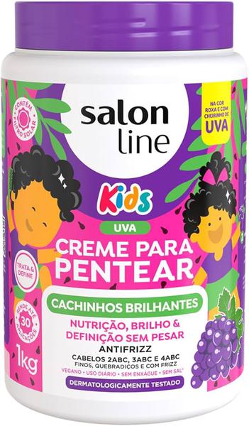 CREME PENT SALON LINE 1KG KIDS BRILHANTES UVA