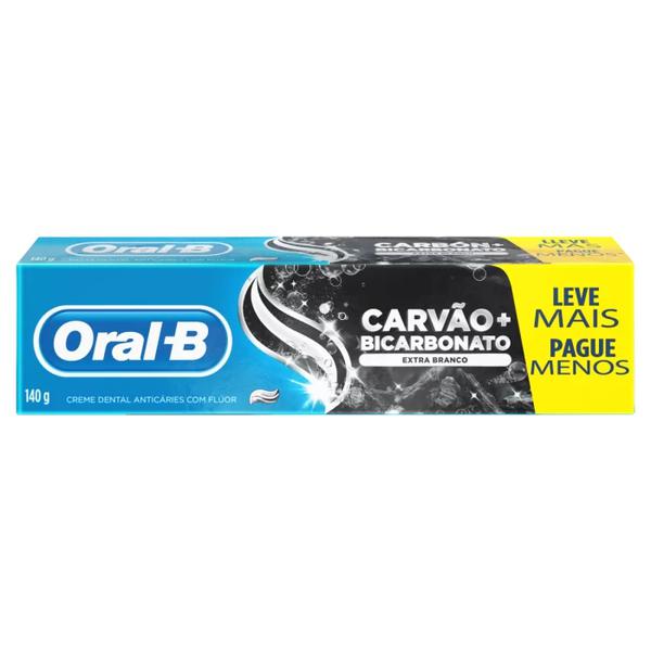 CREME DENTAL ORAL-B EXTRA BRANCO CARVAO 140G