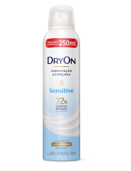 DESODORANTE AERO 72H DRY ON FRASCO 250ml SENSITIVE