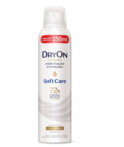 DESODORANTE AERO 72H DRY ON FRASCO 250ml SOFT CARE