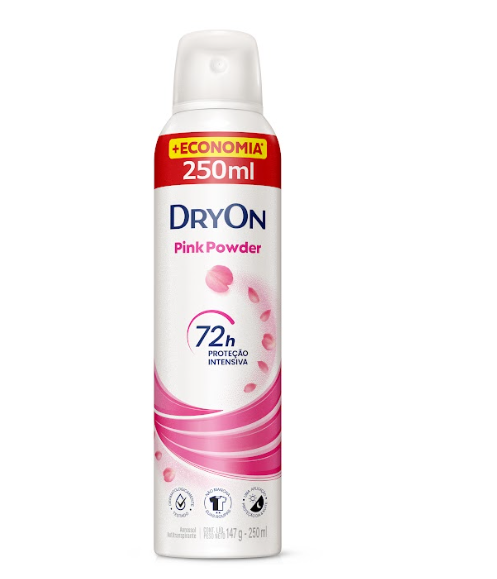 DESODORANTE AERO 72H DRY ON FRASCO 250ml PINK POWDER