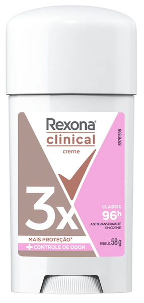 DESODORANTE 58G REXONA CREME FEM CLINICAL CLASSIC
