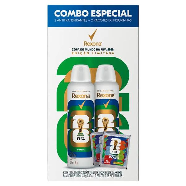 KIT 2 DESODORANTE AEROSOL REXONA BAMBOO C/FIGURINH