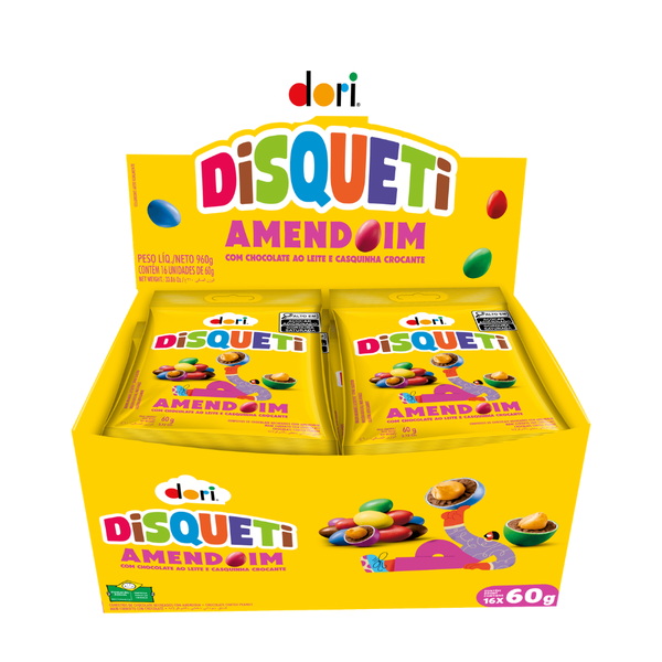 CONFETI DISQUETI DORI CHOC AMENDOIM 60G