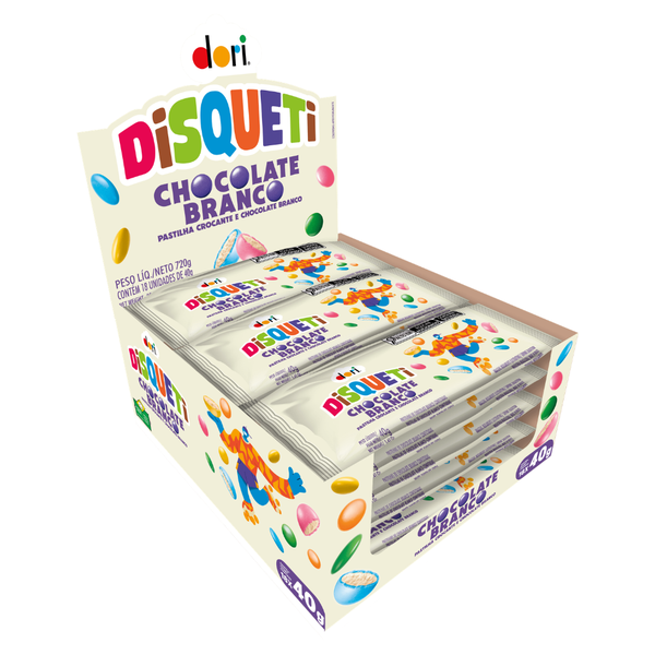 PASTILHA DE CHOCOLATE BRANCO DISQUETI 40GR