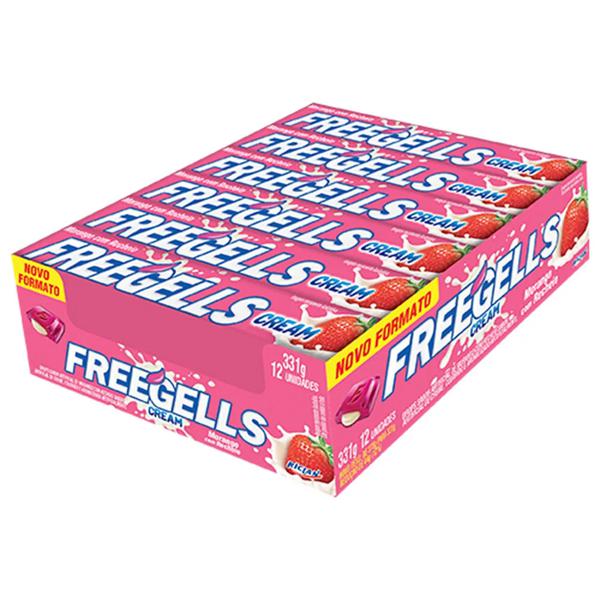 DROPS FREEGELLS CREAM MORANGO 31G C/12UN RICLAN