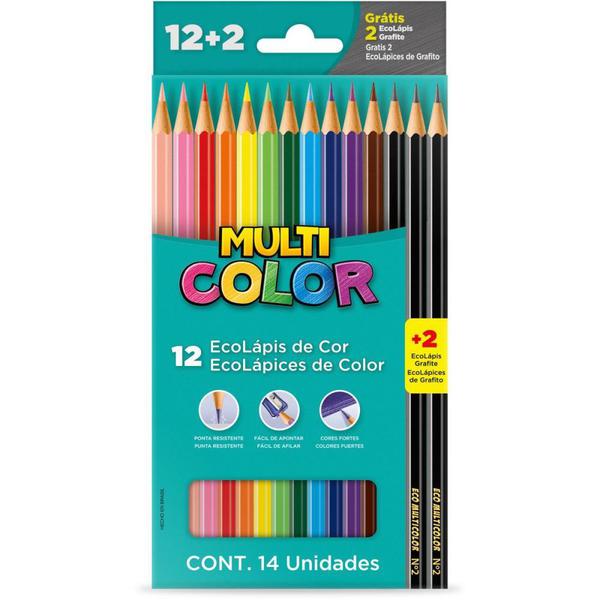 LAPIS COR F CAST MULTICOLOR 12 COR+2LAP