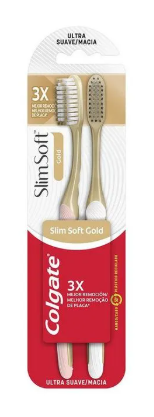 ESCOVA DENTAL COLGATE SLIM SOFT GOLD ULTRA MACIA COM 2UN