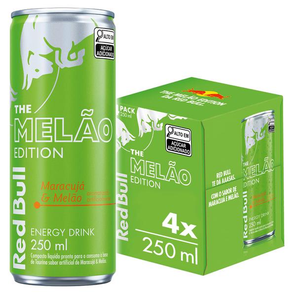 Energético Red Bull Pack c/4 250ml Maracujá e Melão