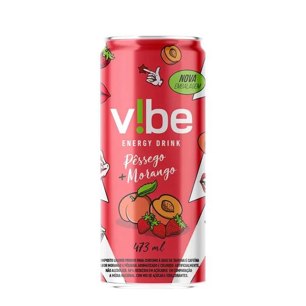 ENERGETICO VIBE PESSEGO+MORANGO LT 473ML