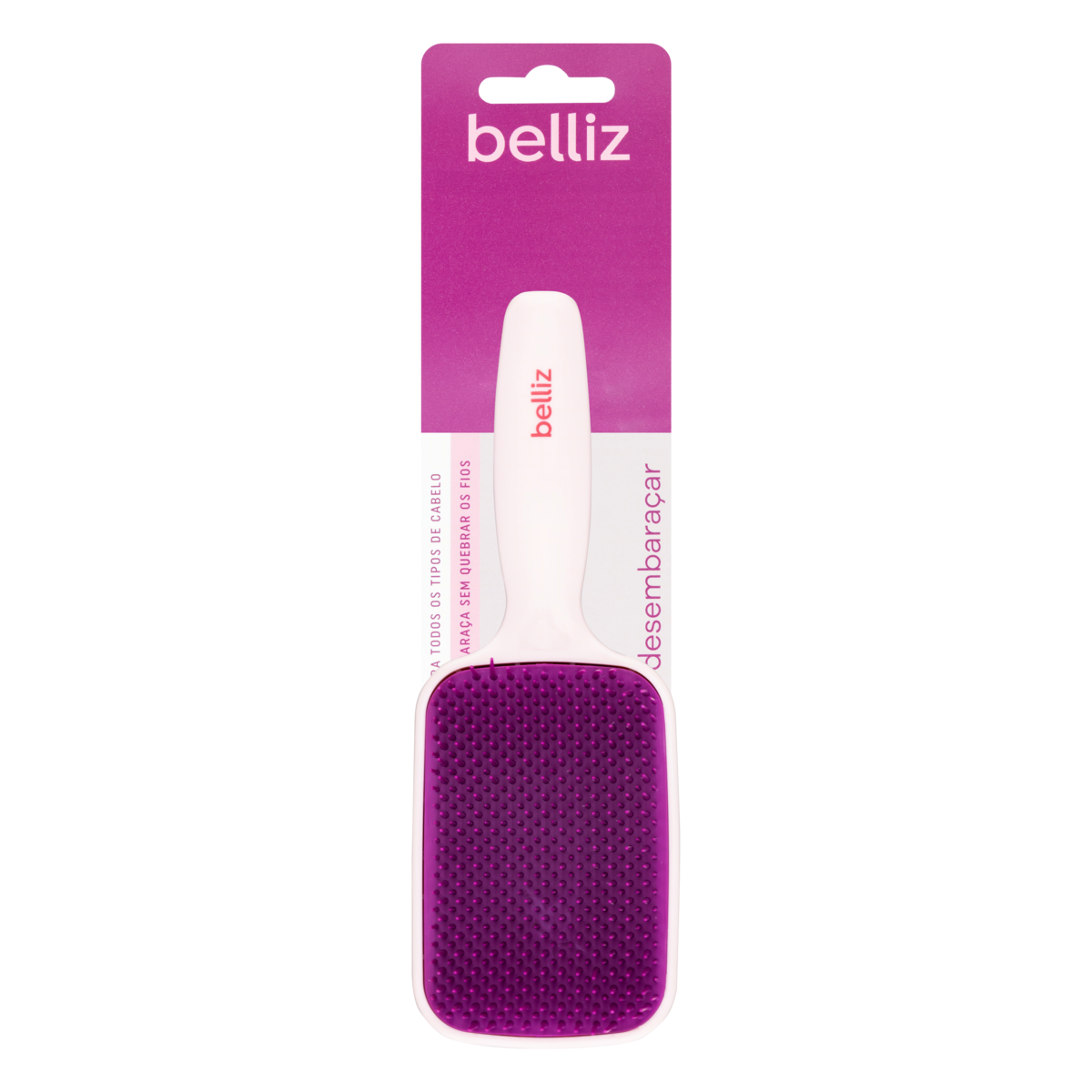 ESCOVA CABELO  BELLIZ FLEX RAQUETE ROSA 