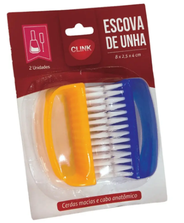 KIT ESCOVA PARA UNHA PLAST CLINK COM 2UN 8X2,5X4 CM RF1288