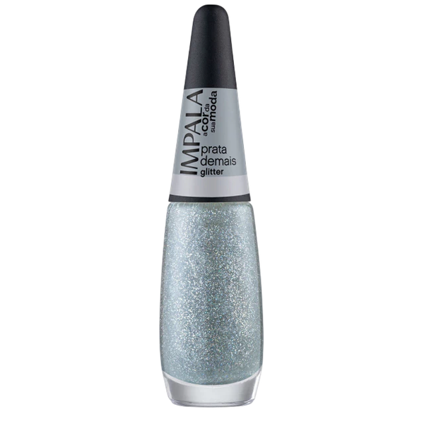 ESMALTE IMPALA GLITTER PRATA DEM 7,5ML