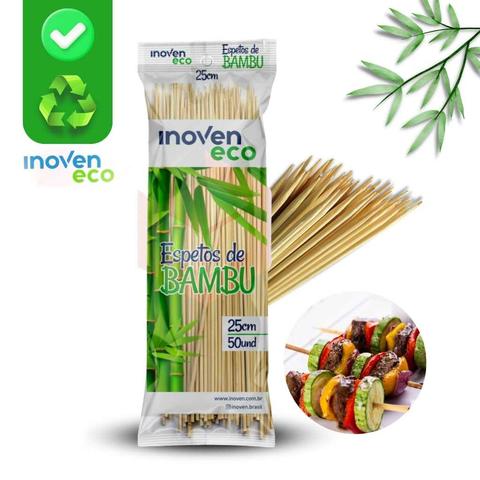 ESPETO CHURRASCO BAMBU INOVEN 25CM