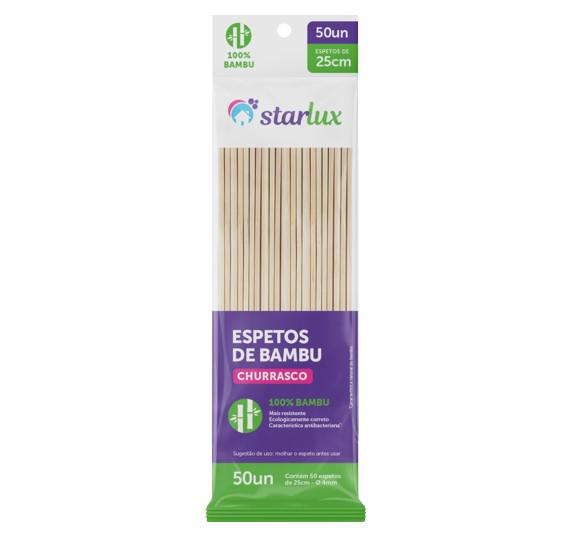 ESPETO STARLUX BAMBU P/CHURRASCO C/50 UND.