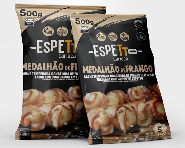 ESPETINHO MEDALHAO DE FRANGO ESPETO CARIOCA 500g