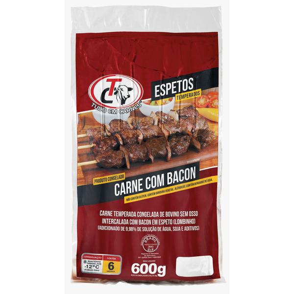 ESPETINHO TUDO EM CARNES 600G BOVINO C/ BACON
