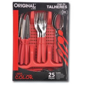JOGO TALHERES ORIGINAL 25 PCS.VERM