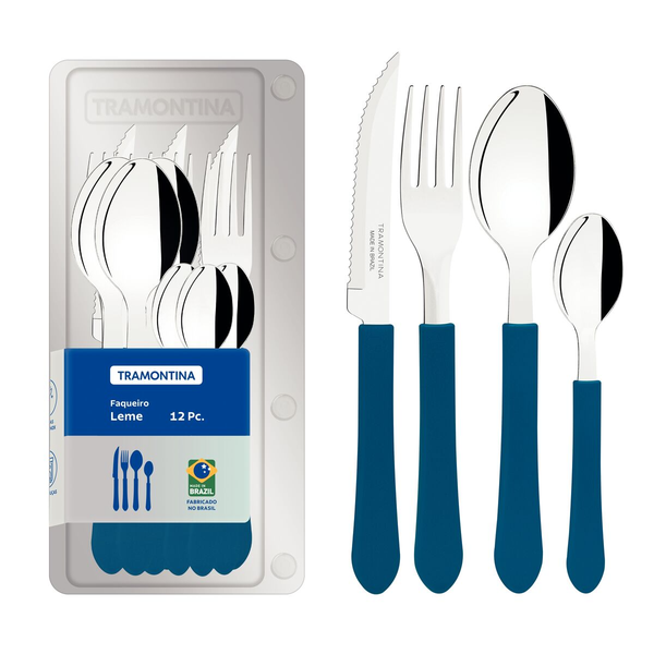 FAQUEIRO TRAMONTINA LEME AZUL C/12PC