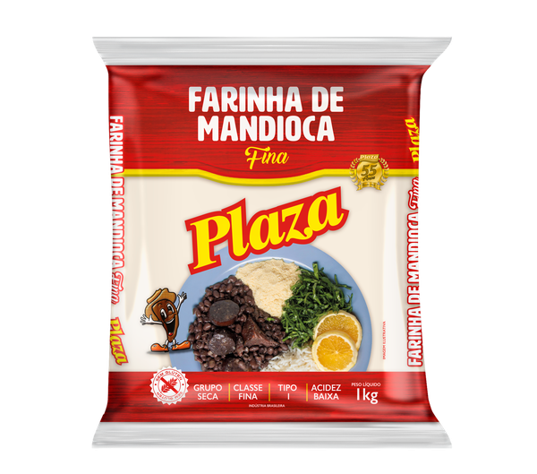 FARINHA DE MANDIOCA FINA PLAZA 1KG