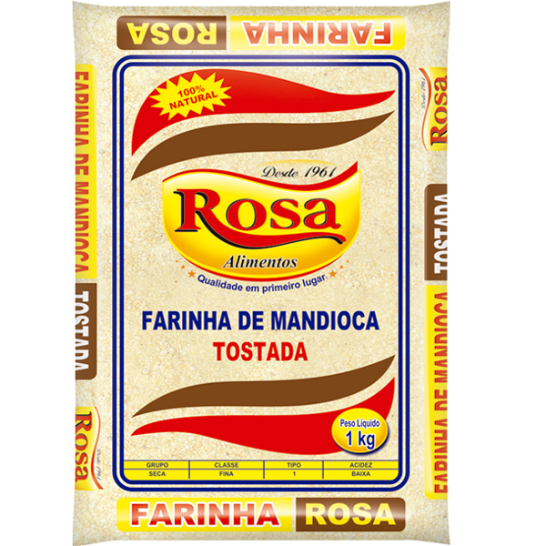 FARINHA DE MANDIOCA TOSTADA ROSA 1KG
