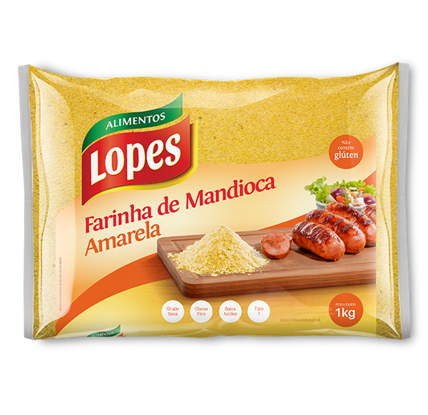 Farinha De Mandioca Amarela Fina Lopes 1
