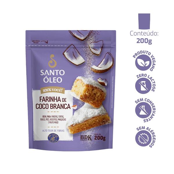FARINHA DE COCO BRANCA SANTO OLEO 200G