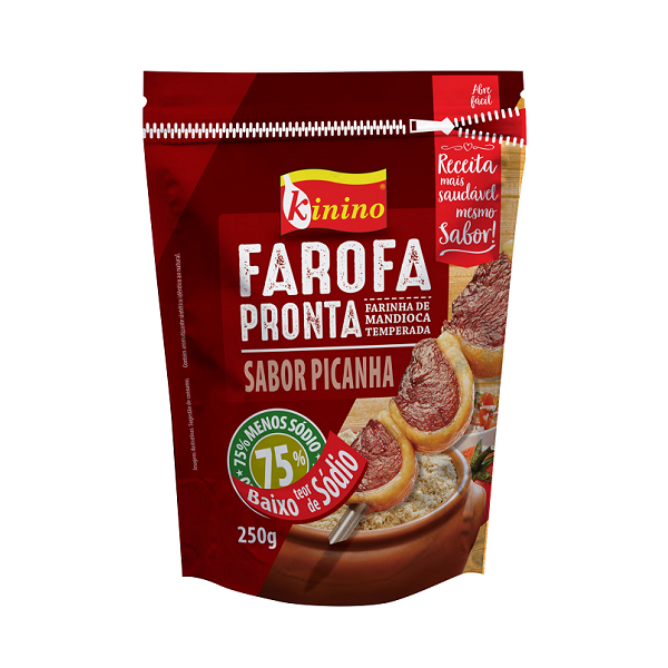 FAROFA KININO TEMPERADA PICANHA 250G