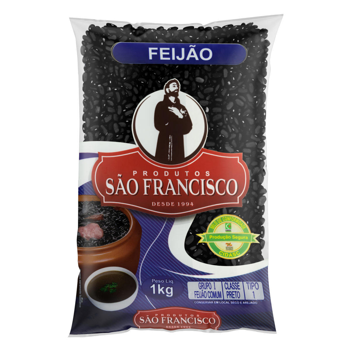 FEIJAO PRETO SAO FRANCISCO 1KG