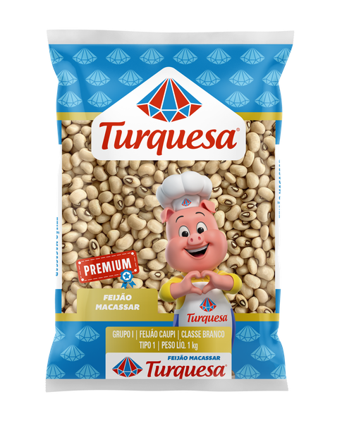 FEIJAO MACASSAR TURQUESA TP1  1KG