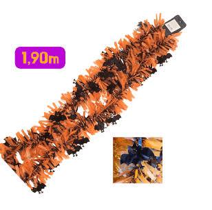 FESTAO 7CMX2M PRETO C/ESTRELAS  LARANJA