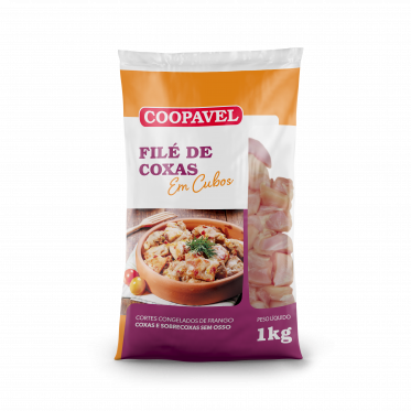Carne Frango File Coxas Em Cubos 1kg