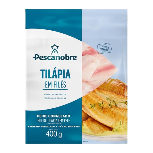 PEIXE FILE TILAPIA PESCANOBRE  SEM PELE 400G