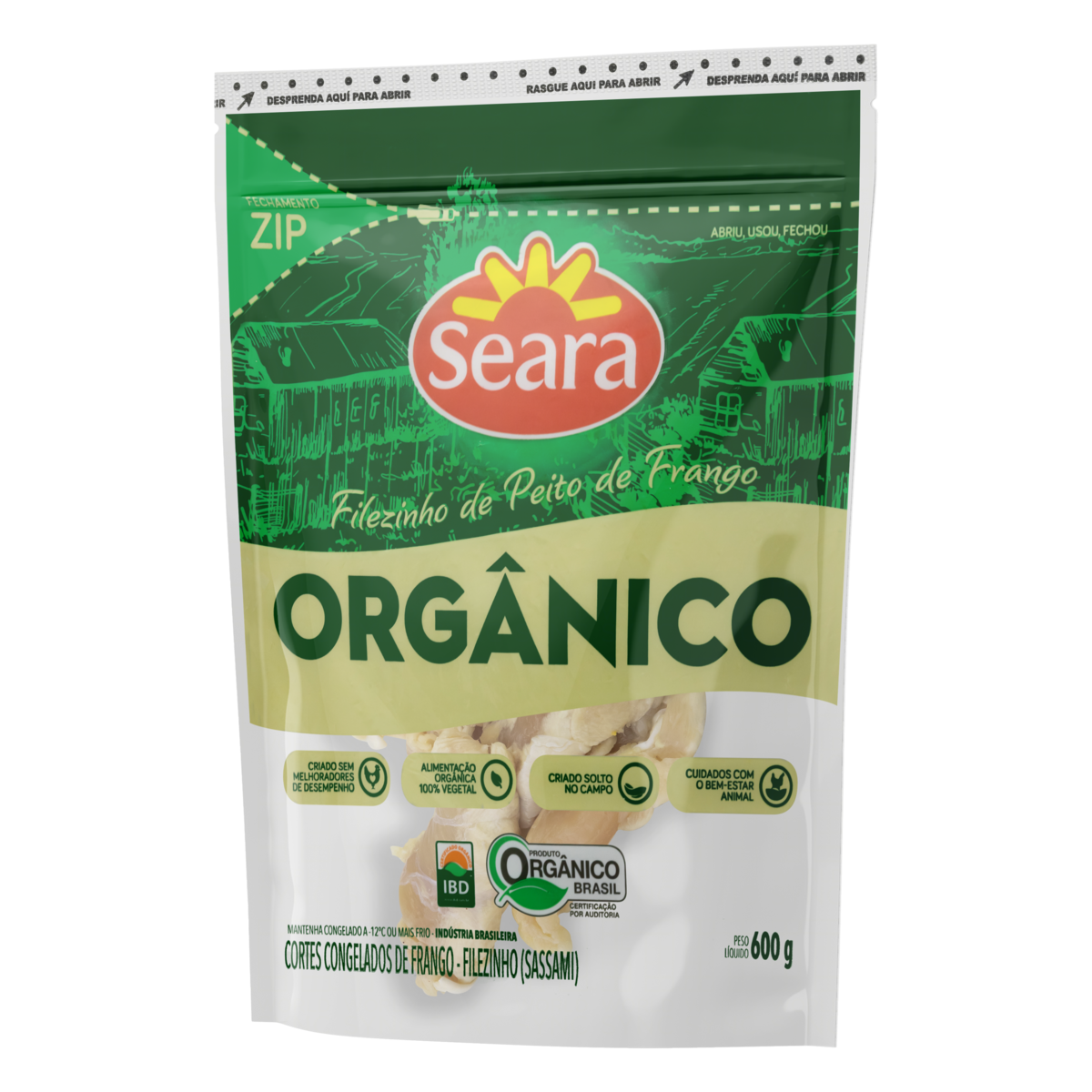Filezinho de Peito de Frango Seara Organico Zip  600g