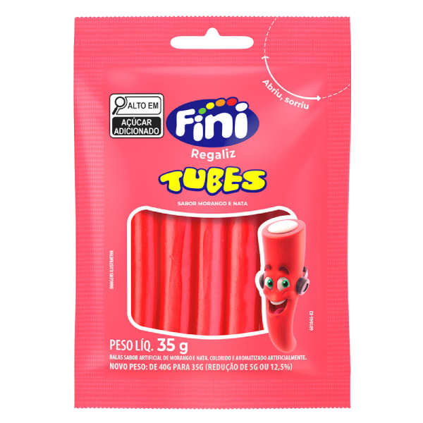 BALA FINI TUBES MORANGO 35G
