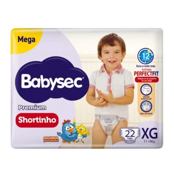 FRALDA BABYSEC SHORTINHO SHORT MEGA XG 22UN