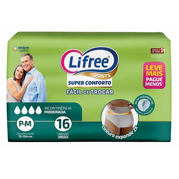FRALDA ADT LIFREE P/M 16UN