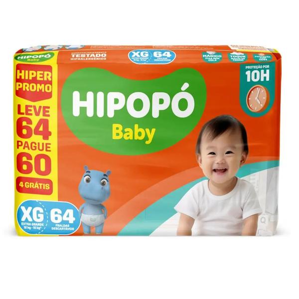 FRALDA DES HIPOPO BABY HIPER EG 64UN