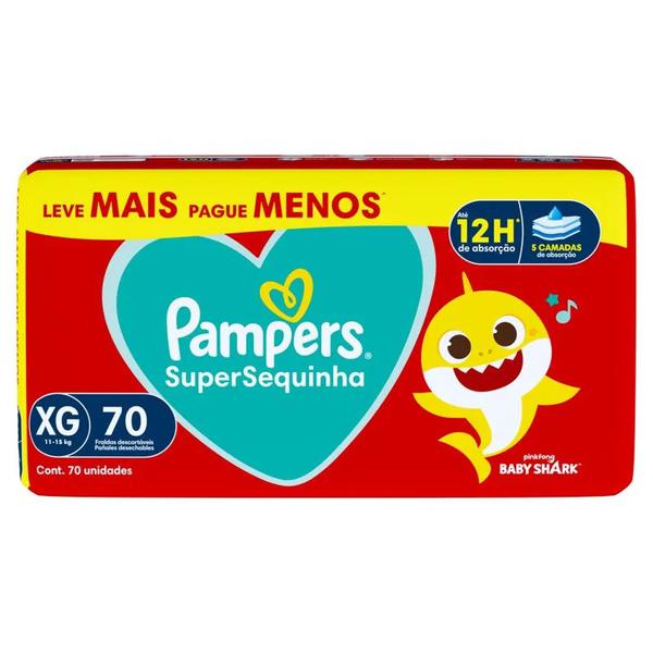 FRALDA PAMPERS SUPERSEQ XG C/70 LV+PG-
