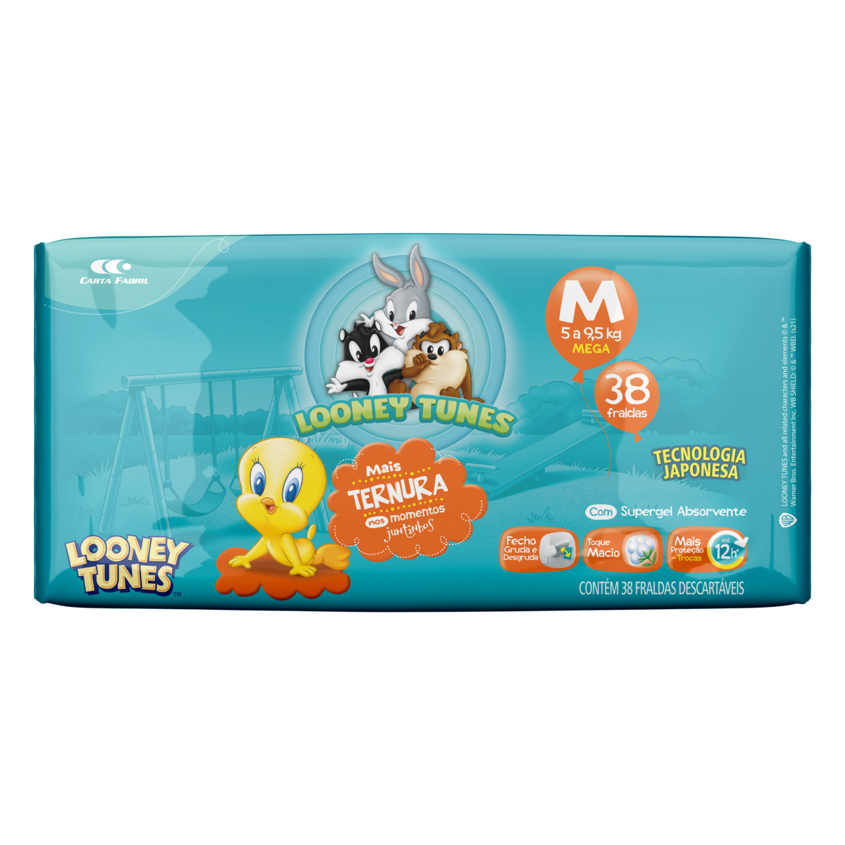 FRALDA DESC LOONEY TUNES MEGA M C/44UN