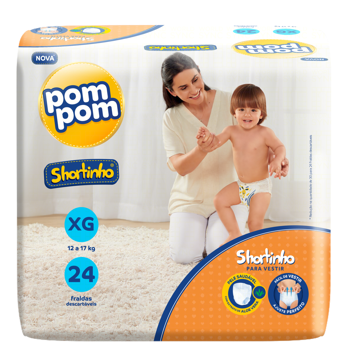 FRALDA POMPOM SORTINHO JUMBO XG 24U