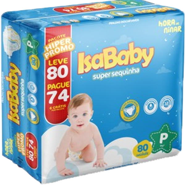 FRALDA ISABABY SUPER SEQUINHA MEGA P 60U