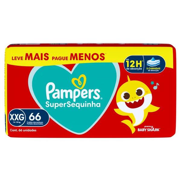 FRALDA PAMPERS 66UN XXG SUPERSEQUINHA PA