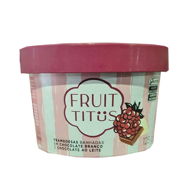 FRAMBOESA CHOCOLATE BRANCO E AO LEITE 125G FRUIT TITUS