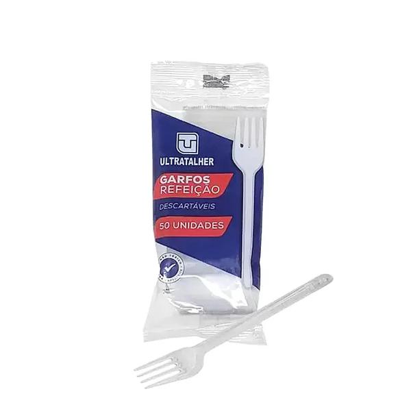 Garfo Desc Plastico Ultra Emb 50un Branco