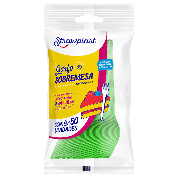 GARFO SOBREMESA VERDE CANDY C/50UN STRAWPLAST