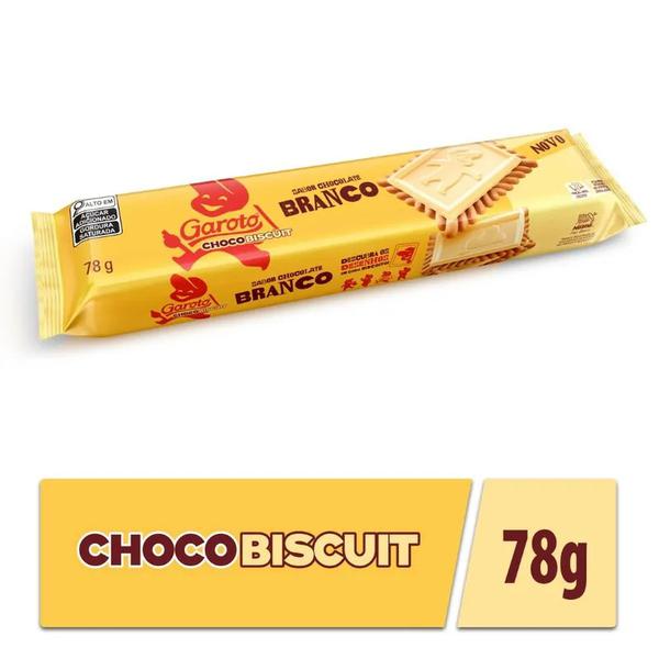 CHOCOBISCUIT GAROTO CHOC BRANCO 78G